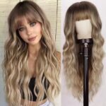 Charming Ombre Blonde Wig with Bangs - 26 Inches